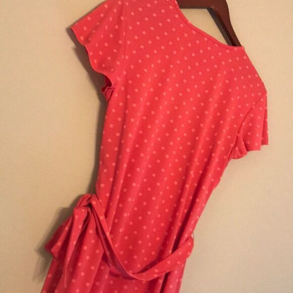 Jones & Co Faux Wrap Polka Dot Dress - Size Medium - Picture 12 of 13